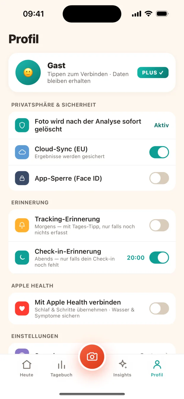Apple-Health-Verbindung im Profil von Mr. Toots