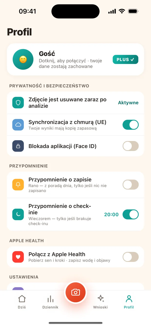 Połączenie z Apple Health w profilu Mr. Toots